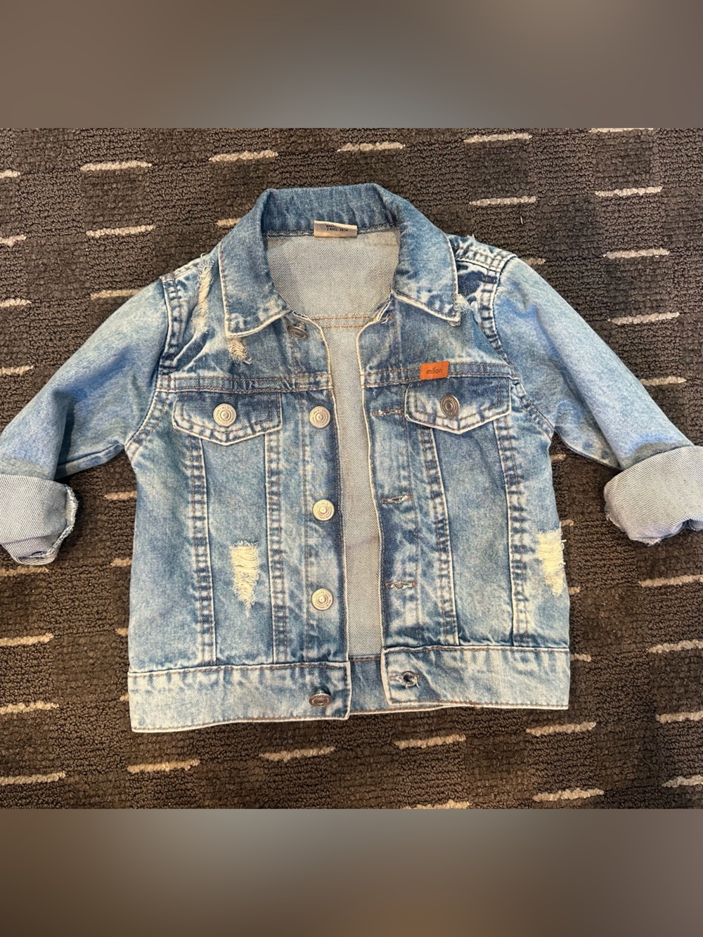 Kids Milon Light Blue Distressed Denim Jacket